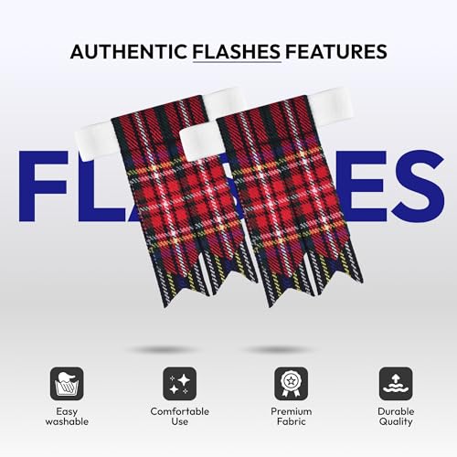 Image of Scottish Tartan Kilt Flashes with Elastic Adjusters