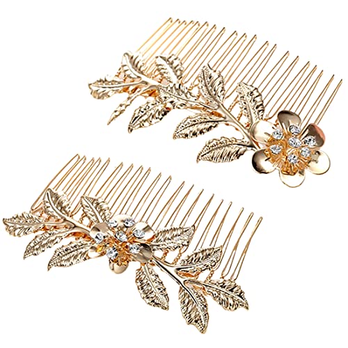 LEDSHLIU Damen Haarkamm, Legierung Strass Haar Seitenkamm Blume Kristall Haarspange Hochzeit Haarkamm Brautschmuck Haarspange Kamm Französisch Haarschmuck Damen und Mädchen Cover