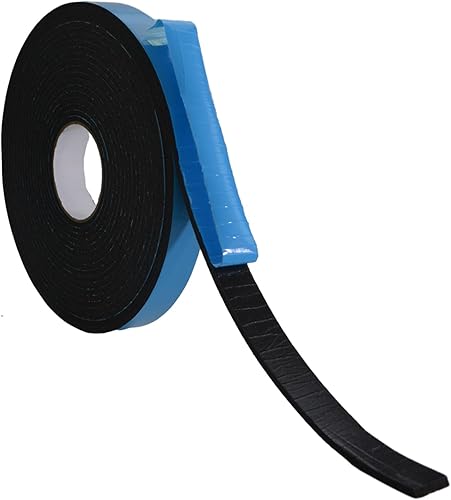 Cinta aislante de espuma de 12 pulgadas de ancho x 18 pulgadas de alto, autoadhesiva, color negro, sello de ventana de puerta, tira de sellado de