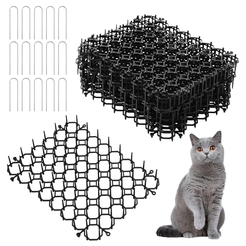 15 Pezzi Dissuasori per Gatti con Punte,20x15cm Tappetino Repellente per Gatti, Con 15 Unghie a Forma di U, Repellente per da Giardino, Tappetino di Protezione per da Giardino