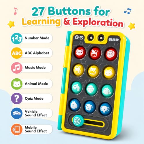 Baby Toys for 1 Year Old Boy, Bilingual Flip Phone Toys with Light & Sound - Image 4