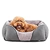 MIXJOY Dog Beds for Small Dogs, Cat Beds for Indoor Cats Washable, Calming Pet Small Size Dog, Soft Rectangle Pet Beds Sofa Cuddler, Orthopedic Cozy Puppy Beds, Anti-Slip Bottom(20x19in, Grey)