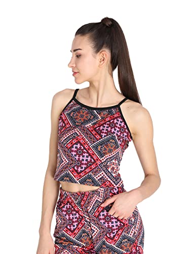Image of CHKOKKO Women's Polyester Regular Fit Crop Top