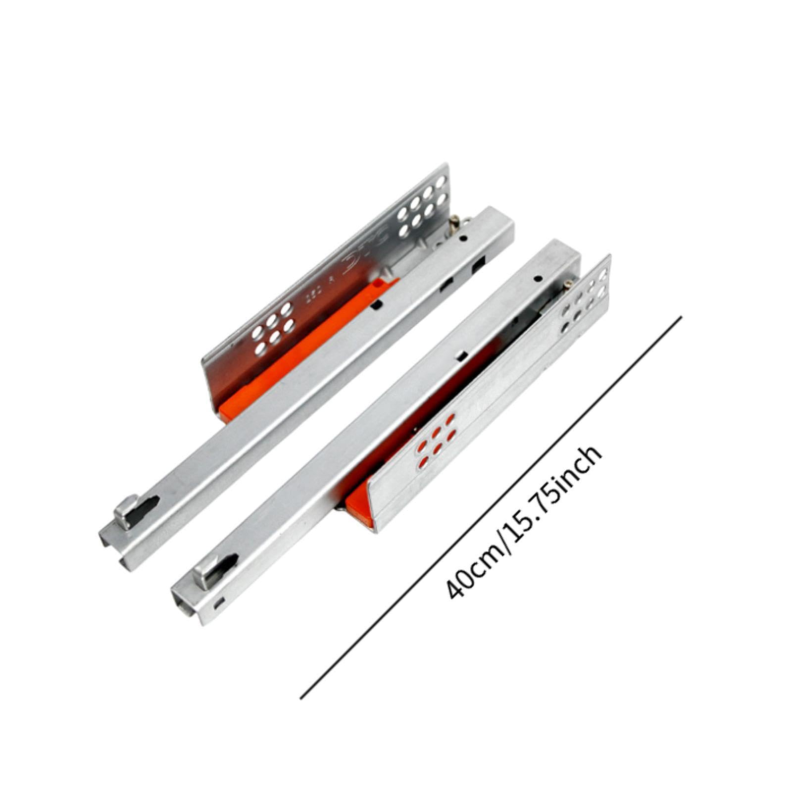 2 Piezas Rieles Correderas Cajón Apoyo Inferior Empuje para Abrir Cierre Suave Montaje Instalación Simple Recomendado para Muebles de Cocina Sa, Longitud 40cm