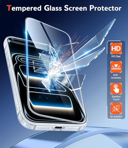 Image of FNTCASE for iPhone 17 Pro-Max Case: Clear Military Grade Drop Protection Anti Yellowing Cell Phone Cover - Rugged Shockproof Protective Bumper Transparent Phonecase