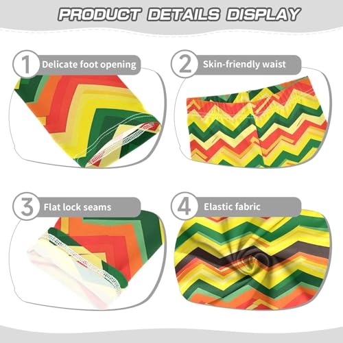 KLL Jamaican Color Zigzag Pattern Girls Athletic Leggings Casual High Waisted Workout Pants Sports3
