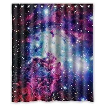 Shower Curtain Bathroom Decor - Space Nebula Universe Pattern Retro Galaxy Tribal Patterned (60