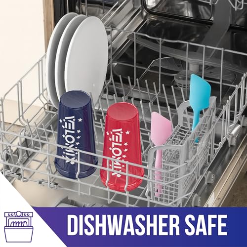 -2 Pack- 28 oz Protein Shaker Bottles for Protein Mixes - 2x Wire Whisk | Leak Proof Shaker Cups for Protein Shakes and Pre Workout | Protein Shaker Bottle Pack (USA Flag)