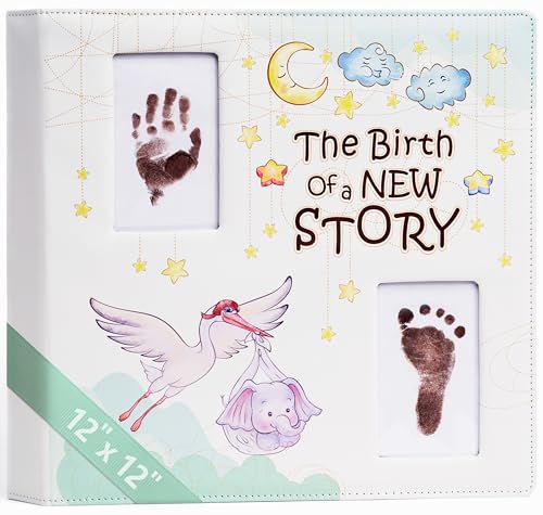 Image of Keepsake Baby Memory Book Girl Boy – Timeless Leather-Bound Baby Milestone Book – Baby Book Keepsake Record First 5 Years – Gender Neutral Baby Scrapbook Album, Baby Album Journal Registry Search Gift