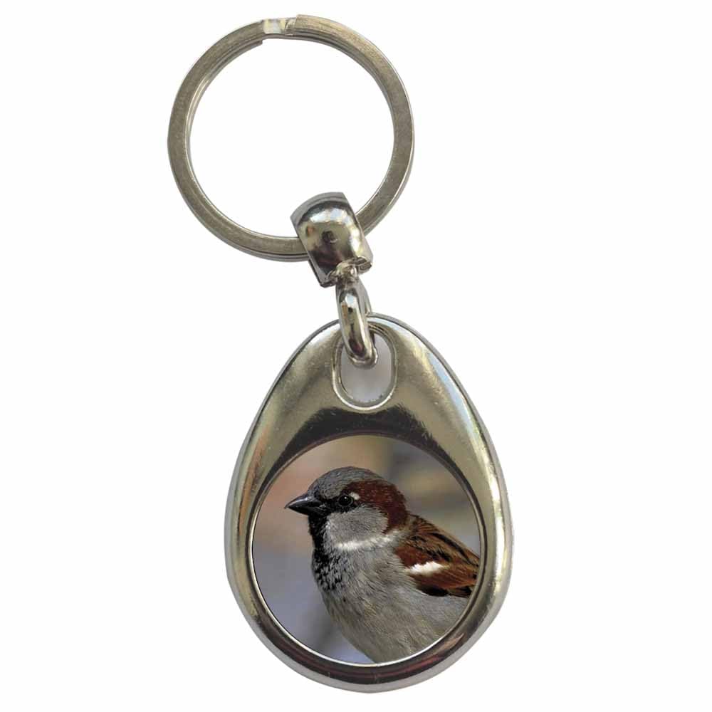 Ozorath Sparrow Keyring Keychain with Split Ring Attachment and Metal Key Fob