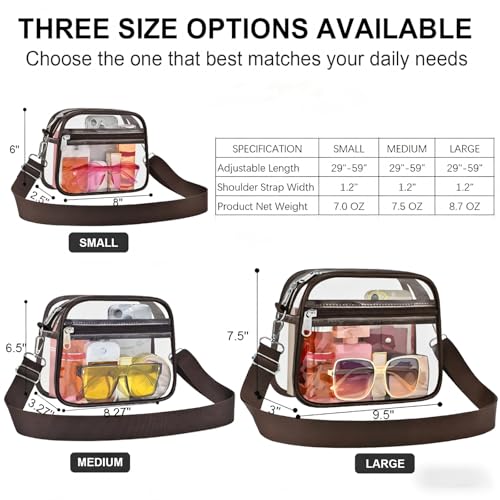 Image of Clear Bag for Stadium Events Clear Sports Fan Handbags Purses with Adjustbale Strap for Concerts Festivals Game Day