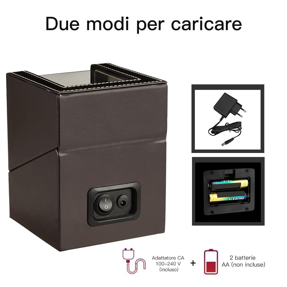 Scatola Carica Orologio Scatola orologio a carica automatica in cuoio con motore silenzioso per orologi da polso