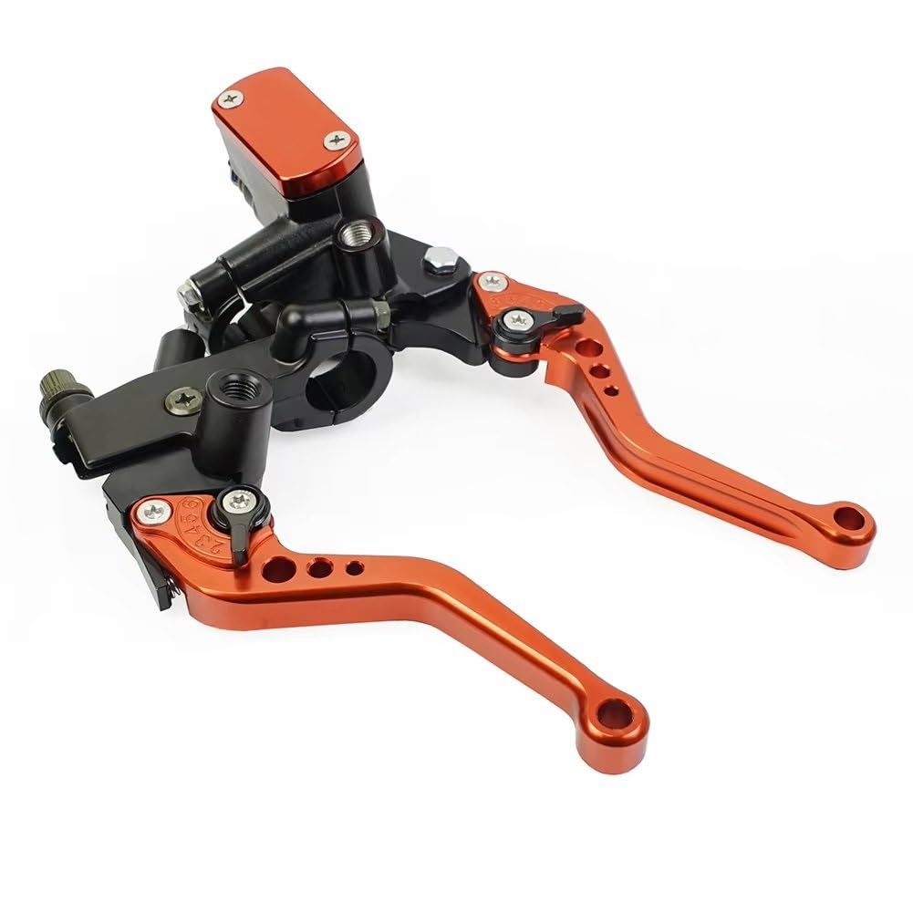Linqianbhd Orange Shorter Motorcycle Brake Clutch For Suzuki 22Mm Motorcycle Hydraulic Clutch Brake Pump Master Cylinder Lever Handle Motocross Accesorios
