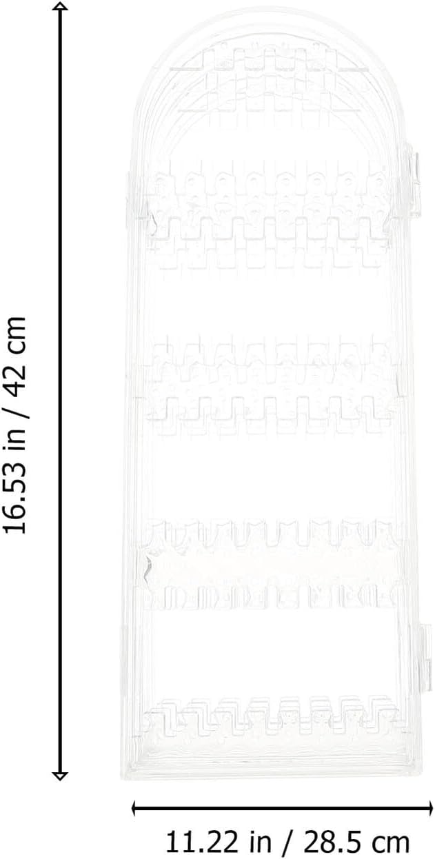 SECFOU Foldable Acrylic Jewelry Display Stand Screen Earring Organizer Rack Hanging Necklace Holder for Travel and Home image 2