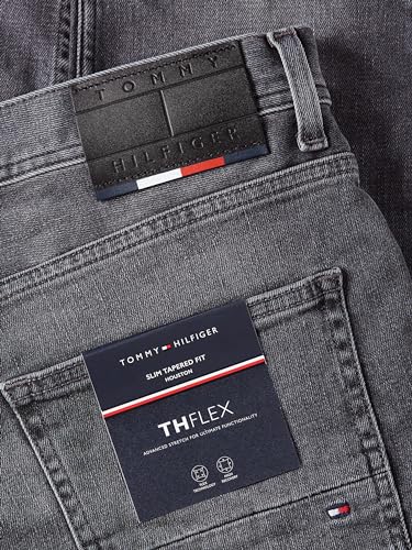 Tommy Hilfiger Herren Jeans Hose Tapered Slim Fit, Grau (Rich Grey), 28W/36L – Ansicht 4