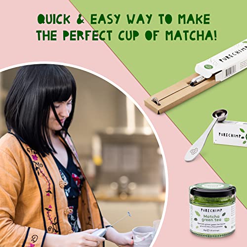 Purechimp Modern Matcha Set – Starter Kit With Electric Matcha Whisk, 50 Grams Of Japanese Matcha, And Stainless Steel Measuring Spoon #TOP4