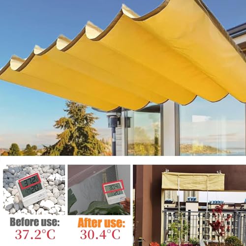 Protection solaire rétractable en U pour auvent ondulé de balcon - 5
