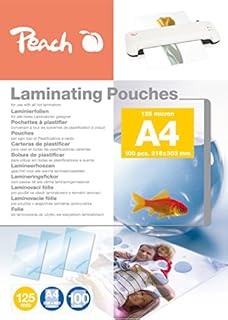 Peach Laminating Pouches A4, 125 mic, glossy, PP525-02, set of 100
