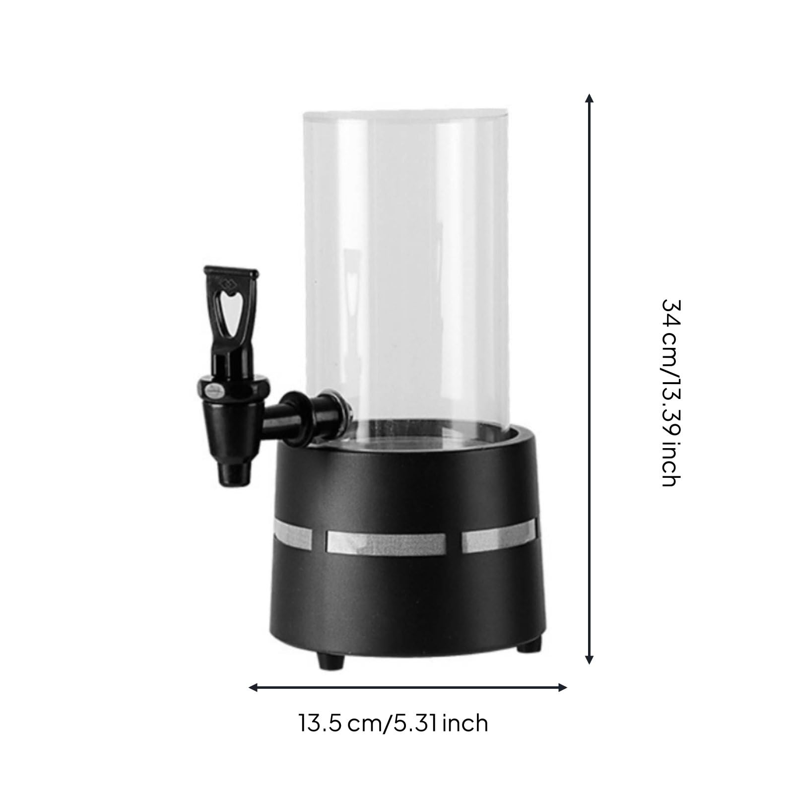 3 Litri Torre Birra Luminosa Materiale Trasparente Dispenser Birra 3 Litri Ricaricabile Attrezzatura da Bevande per Bartender, Sing-Along, Bar, Rotondo Cilindrico Colorato, 2L