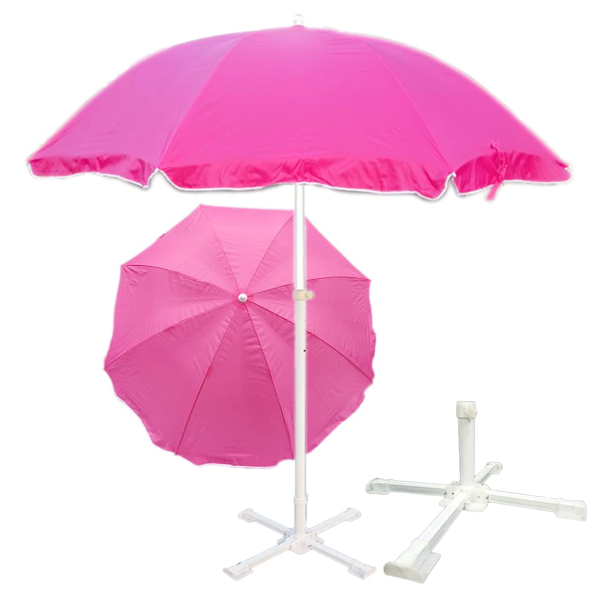 Garden Umbrella for Men and Women Outdoor Big Size With Stand Waterproof/Sunlit Proof Super Cloth Patio Garden Outdoor Umbrella (6ft/36in) (Pink)