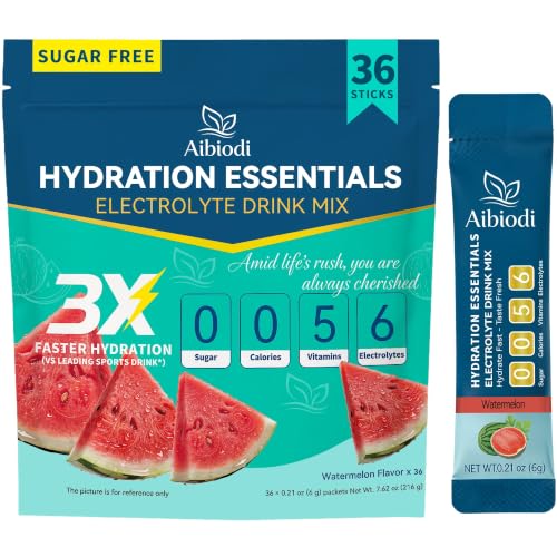 Image of Electrolytes Powder Packets - Sugar Free & Zero Calorie Liquid Daily Drink Mix - Instant Hydration & Energy Supplement with 6 Electrolytes and 5 Vitamins, Keto Friendly & Vegan - 36 Sticks