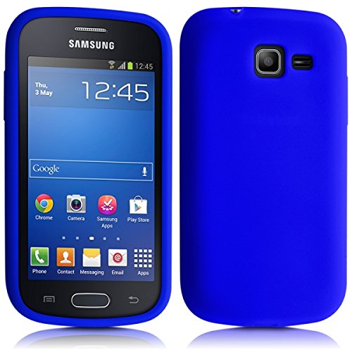 Prostock – Funda de silicona azul para Samsung Galaxy Trend Lite + película de protección