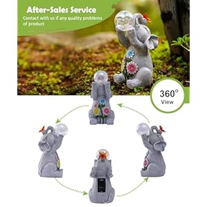 Nacome Solar Elephant Outdoor Statues for Garden: Outside Decor with Blow Bubbles Ball Lights Clearance for Yard Art Lawn Ornaments Porch Patio Balcony Home - Birthday Gifts for Grandma Mom Women Nacome Solar Elephant Outdoor Statues for Garden Outside Decor with Blow Bubbles Ball Lights Clearance for Yard Art Lawn Ornaments Porch Patio Balcony Home Birthday Gifts for Grandma Mom Women