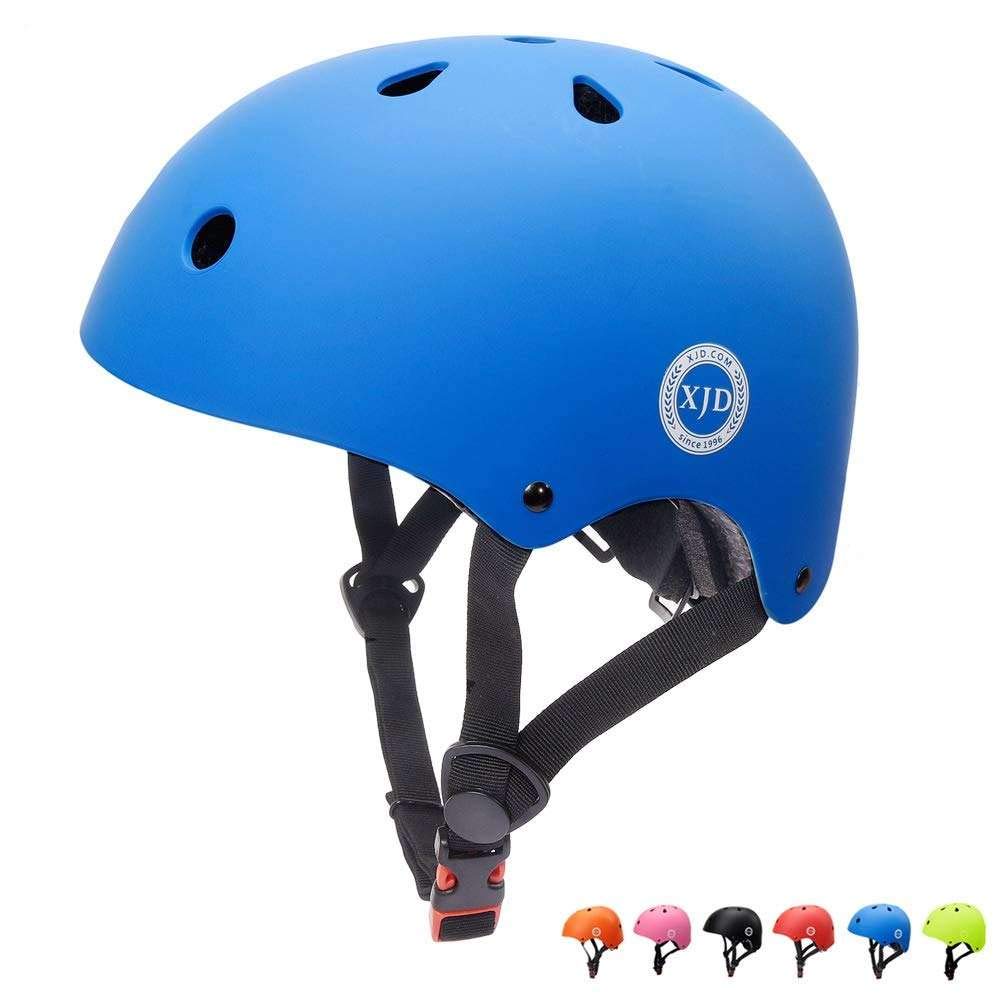 XJD Kids Helmet Age 3-13 Years Toddler Bike Helmet CE EN Certification Skateboard Helmet Kids Impact Resistance Ventilation for Bicycle Scooter Rollerskate Skateboard Boys Girls Blue M