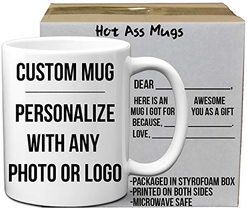 Custom Mugs Diy Personalized Coffee Mugs With Elegant Quality Photo And Text Printing | 11 Oz White Ceramic Coffee Mug | Tazas Personalizadas - Design Your Own Custom Coffee Mug Gift For Any Occasion #TOP12