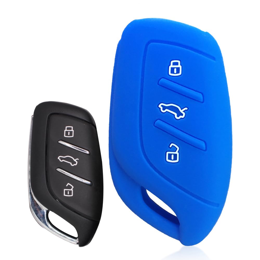 for MG Hector Pilot ZS Cyberster Crashproof Silicone Key Case Car Key Shell Cover (Blue)