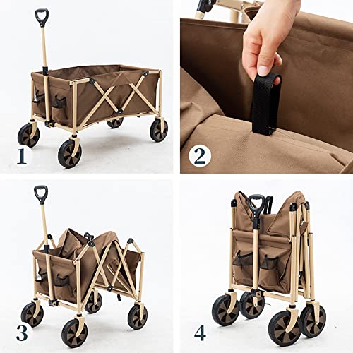 Carretilla plegable ajustable para camping al aire libre con capacidad de 100/120 kg, estructura de acero y ruedas de PVC miniatura 6