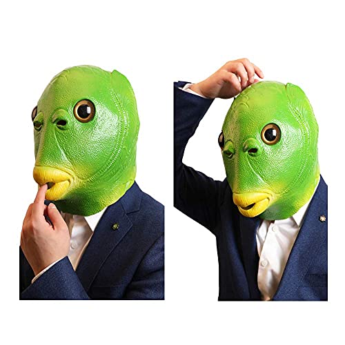 PHIEZC Funny fish mask,novel animal head mask,latex full head mask,Halloween carnival masquerade party parade props - Image 3