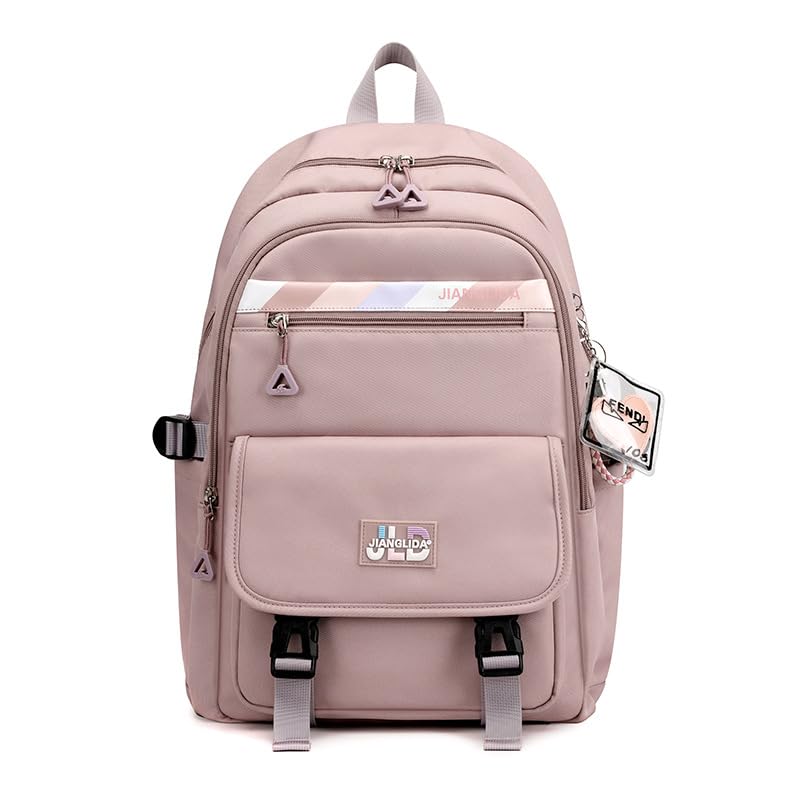 Mochila Feminina Bolsa Escolar Impermeável Para Notebook 15,6 Polegadas- Mochila Casual Grande de Nylon-Mochila para Viagem-VANOVA (ROSA-40)