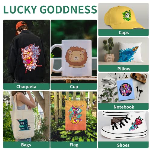 Lucky Goddness Dtf Transfer Film A4 Printable Matte Iron-On Heat Transfer Paper For Dark Light Fabric (8.4" X 11.7", 20 Sheets) #TOP5