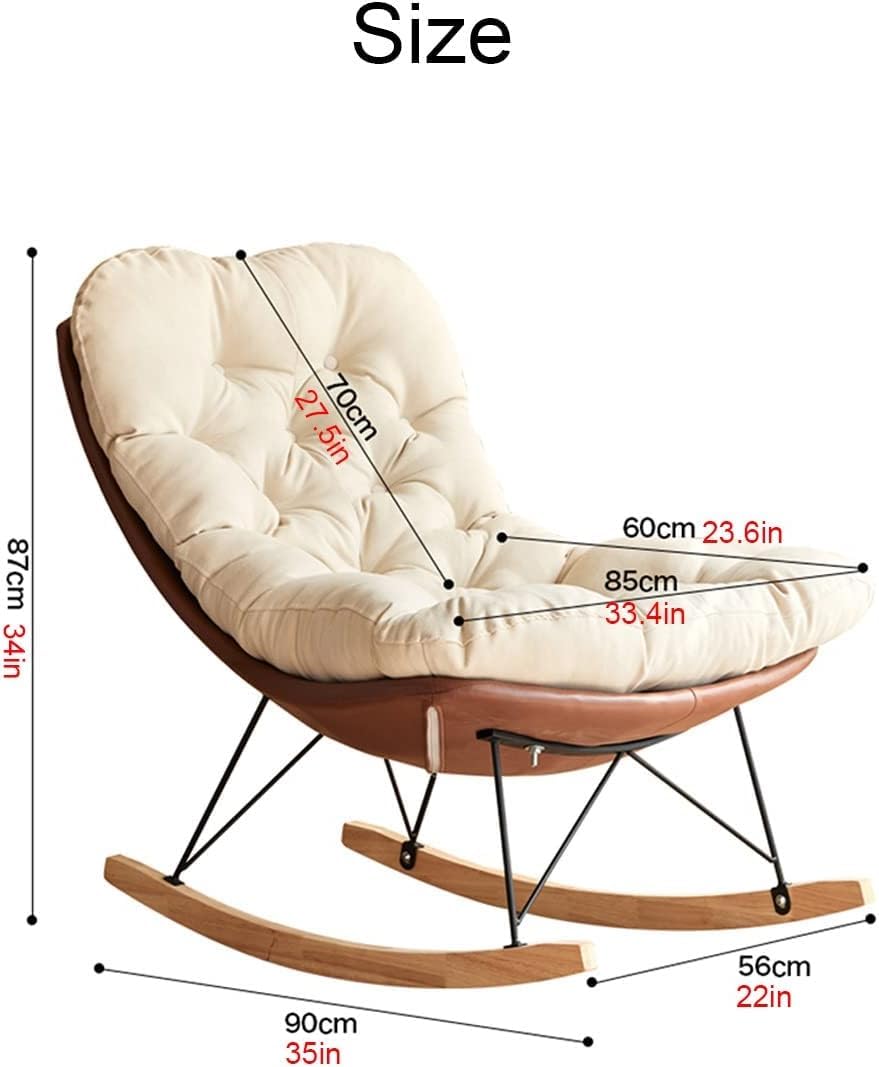 Amazon｜ミッドセンチュリーファブリックロッキングチェアリビング