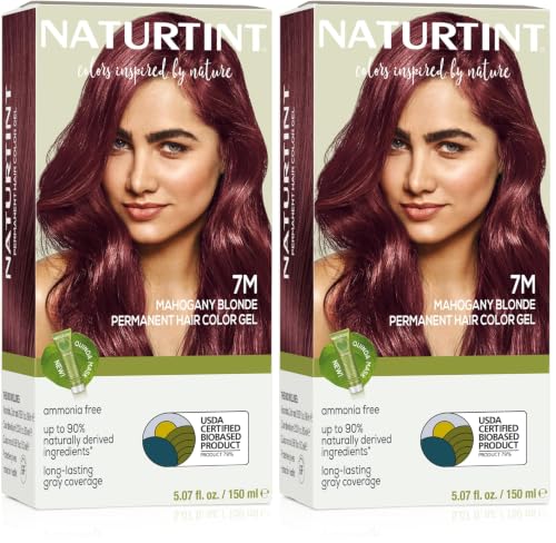 Image of Naturtint 7M Mahogany Blonde Permanent Hair Color (Pack of 2), Ammonia Free, Vegan, Cruelty Free, up to 100% Gray Coverage, Long Lasting Results (Packaging may vary)