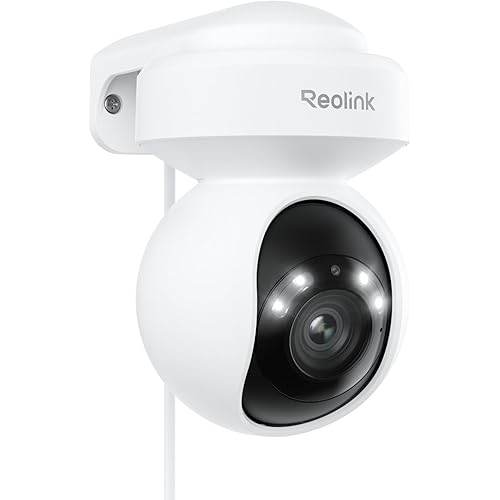 REOLINK 4K Outdoor Plug-in WiFi 6 Security Camera, PTZ Camera for Home Security, Wi-Fi 6 New Tech, Motion Tracking, Smart Detection, 3X Optical Zoom, Motion Spotlight, Local Storage, E1 Outdoor Pro