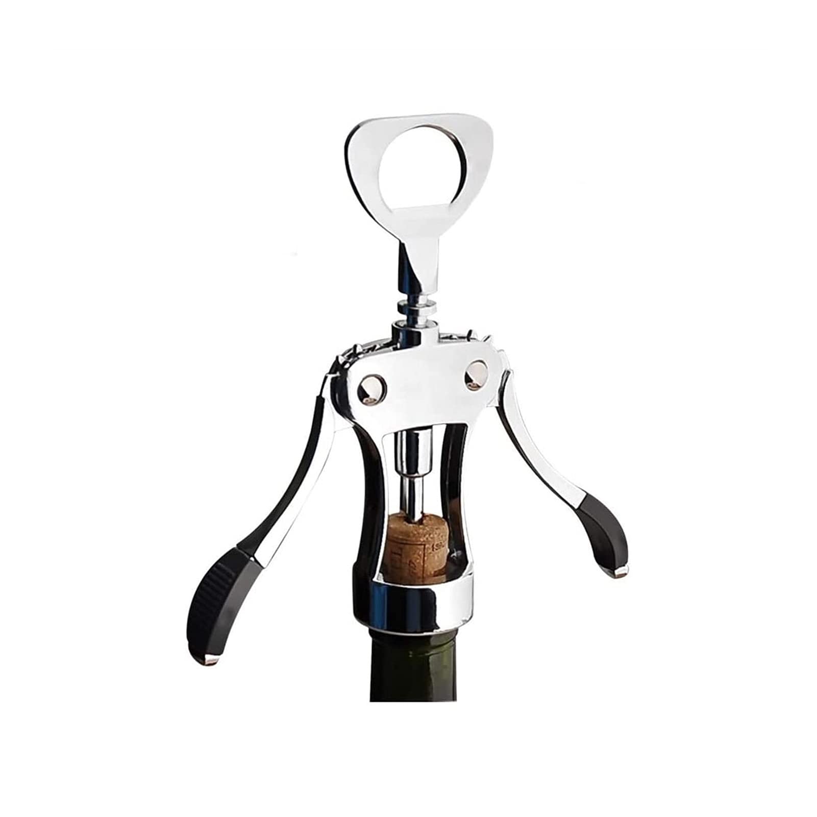 Sacacorchos eléctrico con forma de ala para vino, de aleación de zinc resistente de primera calidad, para abrir corchos y tapas de cerveza, ideal para cocinas, restaurantes, bares, uso profesiona