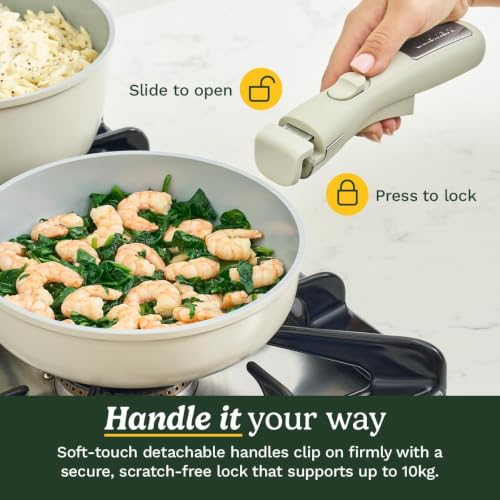 Image of Cuisinart 13-Pc, ClickSmart Nonstick Detachable Handle Ceramic Cookware, Pots and Pans Set, Stackable Space-Saving Design, Compatible with All Stovetops, Induction & Oven Safe, PURELYCERAMIC
