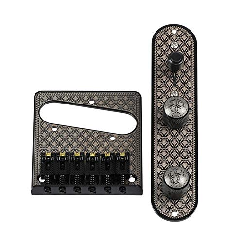 TLエレキギターブリッジ、ギターブリッジコントロールボードセット楽器アクセサリー 楽器部品管楽器アクセサリー 家族でのパーティー アウトドア レジャー学校での演奏初心者 音楽 (Color : ブラック)