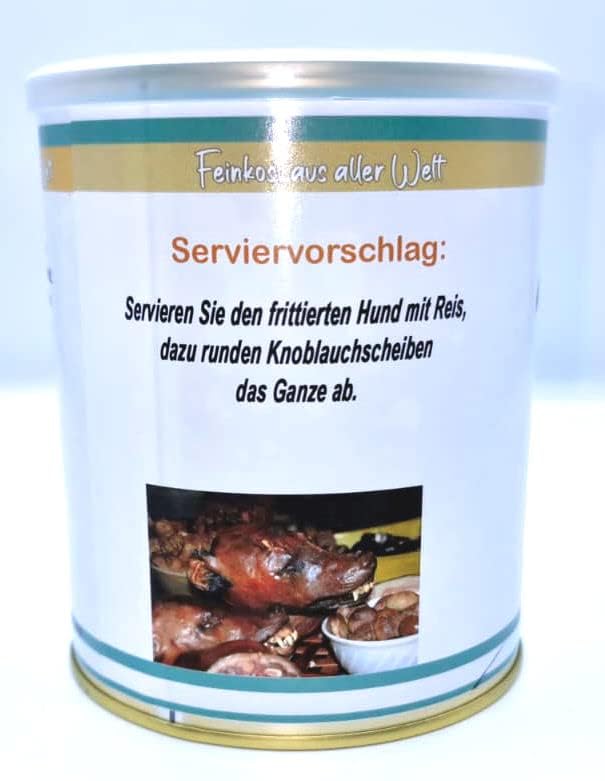 Frittierter Hund süß-sauer aus der Dose Scherzarktikel, Lustige Geschenkidee, Party-Brüller, Spaßgeschenk, Halloween, Geburtstagsgeschenk
