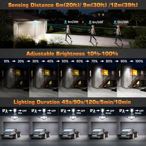 MEIKEE 42W Security Lights Outdoor Motion Sensor 3600LM PIR Floodlights - Image 4