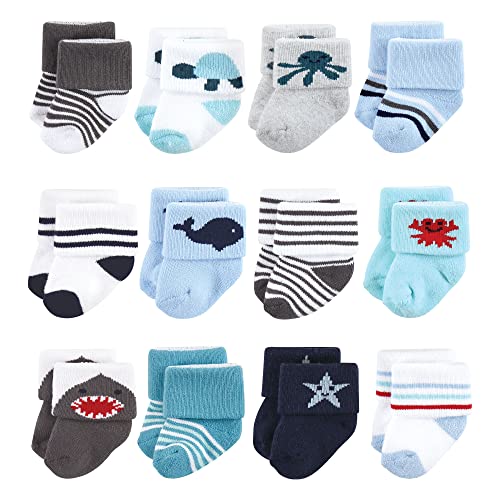 Image of Hudson Baby Baby Girls' Cotton Rich Newborn and Terry Socks