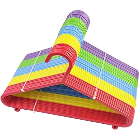 SmashingDealsDirect Kids Multi Colour Rainbow Plastic Hangers Clothes Hanging Garment Coat Hangers (40 Pack) Cover
