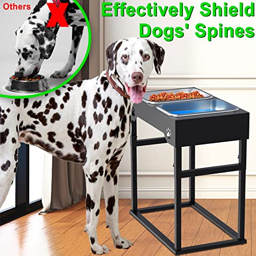 Elevated Pet/Dog Feeder,Raised Dog Food&Water Bowls For Large Dogs,Elevated Dog Bowls, Stainless Steel Raised Dog Bowls Adjustable To 8 Heights(3.94" To 20.47",For Medium & Large &X-Large Sized Dogs #TOP2