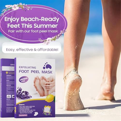 Vivue Foot Peel Mask for Women & Men, Peeling & Exfoliating Foot Mask for Dry Cracked Feet, Removes Dead Skin (Lavender) - Image 4 thumbnail