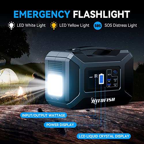 Portable Power Station, 296Wh Outdoor Backup Lithium Battery Solar Powered Generator (Solar Panel Not Included), 110V/300W Pure Sine Wave Ac Outlet Power Bank For Camping Home Use Hunting Emergency #TOP5