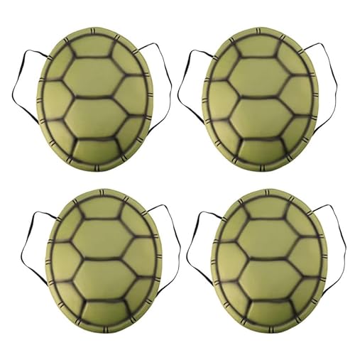 TOYANDONA 4pcs Turtle Shell Props Party Tortoise Shell Props Turtle Cosplay Costume Turtle Shell Costume Soft Turtles Dress up Kids Shells Novelty Turtle Shell Outfit Carapace Eva Dark Green