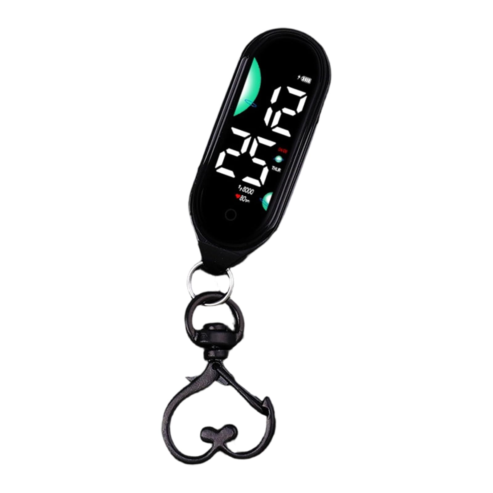 NLAIOUSL Led Electronic Hanging Watch Night Light Waterproof Touch Digital for Women Men Gifts Keychain Pocket Watches Keyring Hanging
