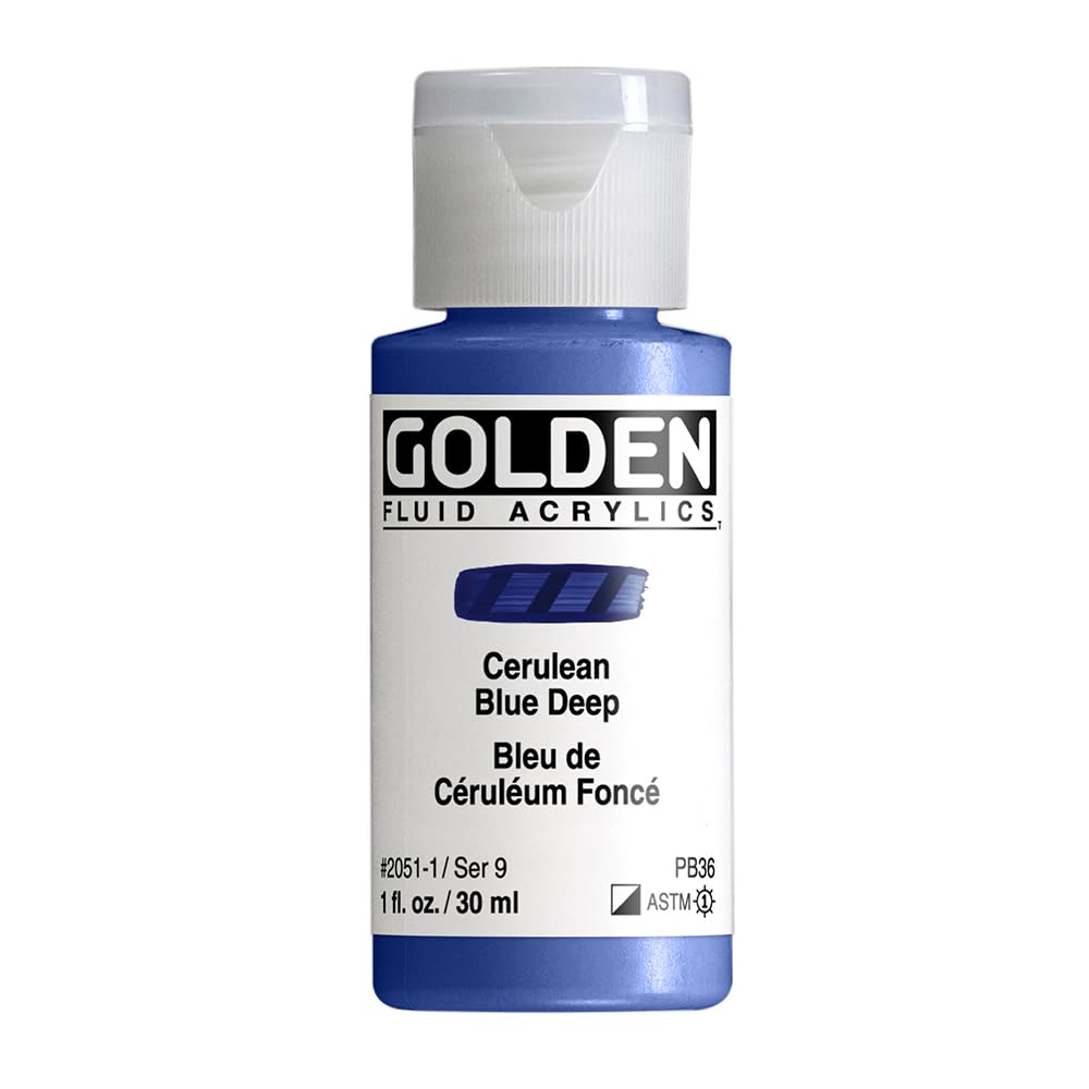 Pro-Art Golden Fluid Acrylic Paint 1 oz.-Cerulean Blue Deep